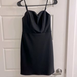 Black fitted mini dress